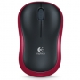 Мышь беспроводная оптическая Wireless Mouse M185 Red, черная с красной вставкой, Logitech